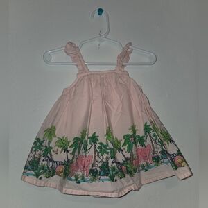 Emma's Garden Pink Zoo/Safari/Jungle Print Kids Bodysuit Dress 3-6 Months